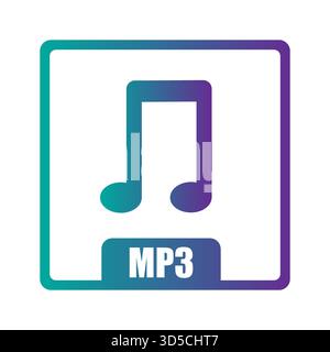 Digital music icon. MP3 file format. Audio playback Vector. Sound data element. EPS 10. Stock Vector