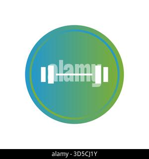 Dumbbell barbell icon. Fitness gym symbol. Weight training Vector. Sport healthy equipment. EPS 10. Stock Vector