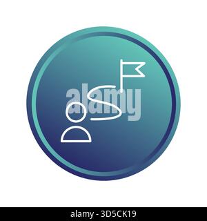 Route path icon. Destination flag symbol. Travel journey Vector. Location map marker. EPS 10. Stock Vector