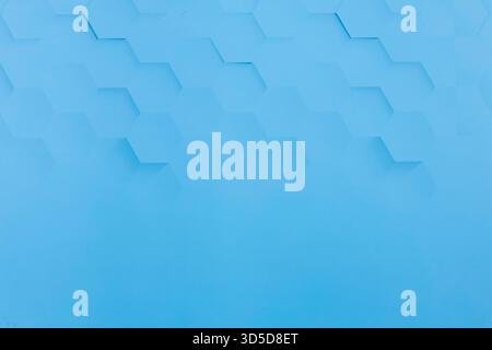 Blue background with hexagon shaped shadows on it Stock Photo
