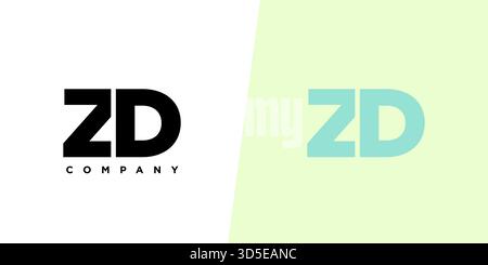 Trendy letter Z and D, ZD logo design template. Minimal monogram initial based logotype for company identity. Stock Vector