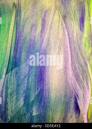 Wavy dry acrylic paint waves on paper. This image was painted and photographed by the photographer. Stock Photo