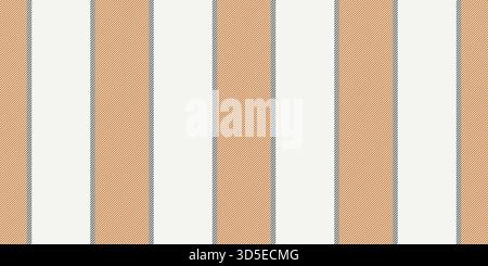 Ilank fabric textile vector, linen pattern vertical texture. Varpet stripe lines seamless background in white and orange colors palette. Stock Vector