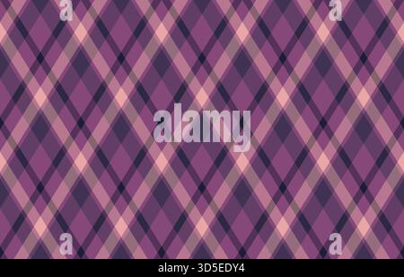 Elegant diagonal plaid pattern in muted purples and pinks. Perfect for textile design, website backgrounds, or fashion projects. Stock Vector