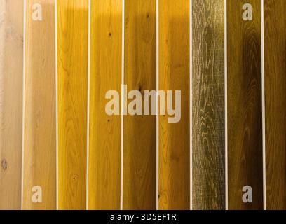 Wooden floor parquet material samples pattern background Stock Photo