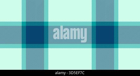 Classic textile design featuring a geometric plaid pattern in cool blue and turquoise hues. Suitable for backgrounds, textures, or seasonal themes. Stock Vector