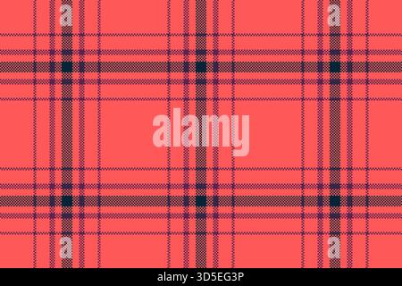 Classic plaid pattern with a pixelated effect. Ideal for backgrounds, textiles, or adding a retro touch. Versatile design for print or web use. Stock Vector