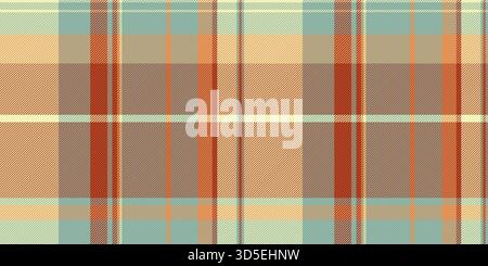 Strip tartan vector pattern, repeating check textile background. Towel texture fabric plaid seamless in pastel and red colors palette. Stock Vector