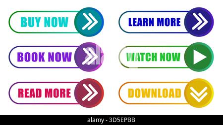 Buttons set collection. Web click elements. Call action Vector. Interface graphic buttons. Stock Vector