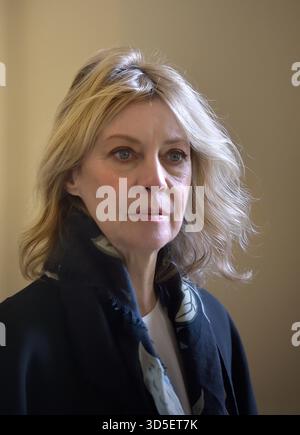 Vatican City, Vatican. 15th Nov, 2025. VATICAN CITY, VATICAN - NOVEMBER 15: Margherita Buy leaves the Clementine Hall at the end of a Papal Audience of Pope Leo XIV with the Film Industry at the Apostolic Palace on November 15, 2025 in Vatican City, Vatican. Credit: dpa/Alamy Live News Stock Photo