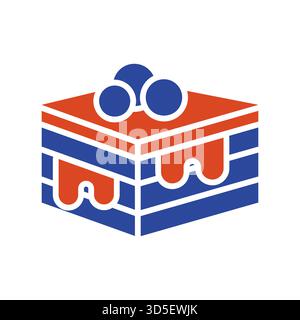 A black glyph icon of a slice of Napoleon cake with multiple layers and a sweet topping. Ideal for dessert menus, bakery websites, or culinary blogs. Stock Vector