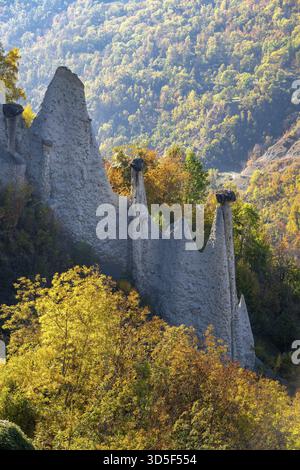 Earth pyramids of Euseigne, Canton of Valais, Switzerland Stock Photo