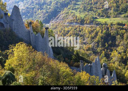Earth pyramids of Euseigne, Canton of Valais, Switzerland Stock Photo