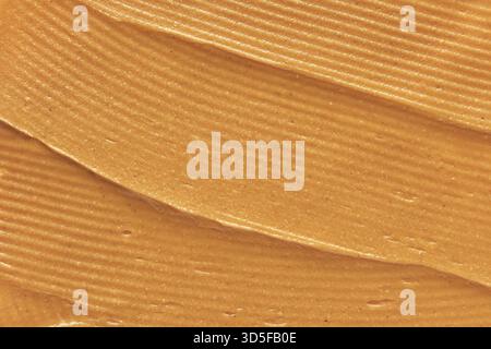 Peanut butter texture. Spread swirl. Organic keto food. Healthy creamy paste. Smooth closeup brown desert. Crunchy macro snack. Fat salt breakfast Stock Photo