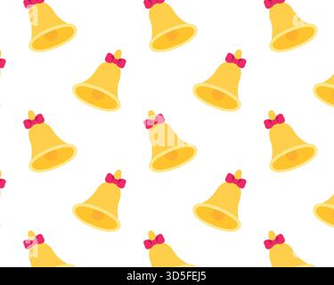 Seamless pattern. Christmas bells. Isolated white background. Vector illustration. Stock Vector