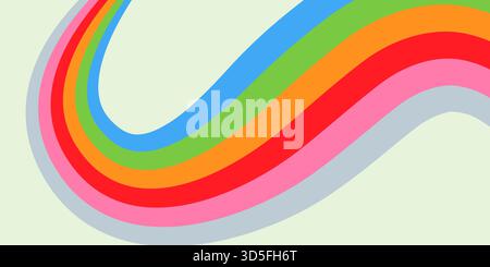 Stripes rainbow groovy retro background Vintage grunge colorful stripes wallpaper, flyer, cover Stock Vector