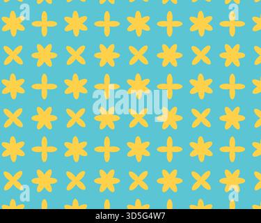 Seamless Christmas pattern. Cute yellow stars. Isolated white background. Vector illustration Stock Vector