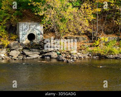 Waste water drain pipe Stock Photo