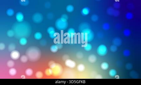 Soft glowing bokeh lights in vibrant blue and pastel tones on a dreamy abstract gradient background, vector illustration Stock Vector