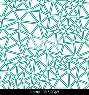 Triangles pattern. Compact triangles size. Solid color style. Rounded triangles outlined. Repeatable composition. Aqua Harmony Spectrum. Stock Vector