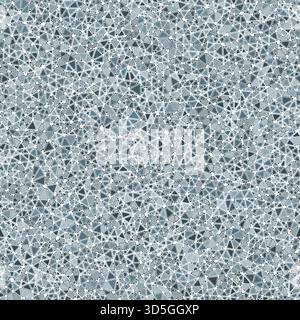 Abstract background with mosaic triangle shapes. Rounded solid shapes in frames. Tiny triangles size. Mono-tone colored style. Repeatable pattern. Stock Vector