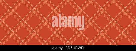Rust Orange Argyle Seamless Diamond Pattern with Beige Lines Stock Vector