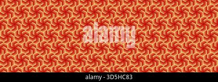 horizontal seamless gradient gold hexagon on red pattern for design and background. Stock Vector