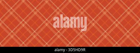 Seamless Orange Argyle Diamond Pattern with Beige Lines Stock Vector