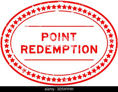 Grunge red point redemption word oval rubber seal stamp on white background Stock Vector