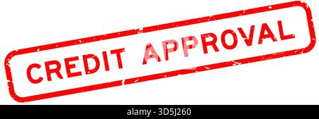 Grunge red credit approval word square rubber seal stamp on white background Stock Vector