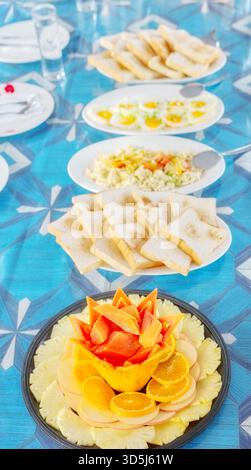 A healthy breakfast on the table, selective focus. Stock Photo