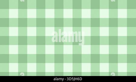 A green plaid pattern. Green squared tablecloth background. Stock Vector