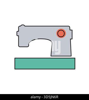 Sewing machine vector icon illustration capturing the essence of fashion design, tailoring, textile work, and diy projects Stock Vector