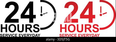 24 Hours Service Available Everyday Stock Vector