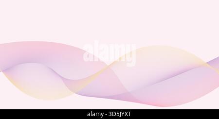 Elegant Abstract Flowing Wave Background with Soft Pastel Lines Stock Vector