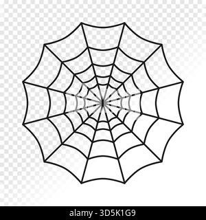Spider web symbol isolated on transparent background. Vector illustration Stock Vector