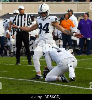 Penn State kicker Ryan Barker (94) kicks during an NCAA football game ...