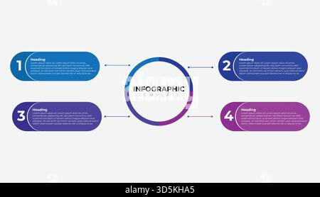 five steps timeline infographic template design Stock Vector