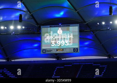 Hamburg, Deutschland. 16th Nov, 2025. Zuschauerzahl GER, Hamburger SV vs. Bayer 04 Leverkusen, Frauen, Fussball, DFB-Pokal, Achtelfinale, Saison 2025/2026, 16.11.2025 Foto: Eibner-Pressefoto/Marcel von Fehrn Credit: dpa/Alamy Live News Stock Photo