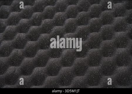 Foam sound protect wall texture. Audio recording background. Pyramid shape sponge waves. Soundproof professional detail. Music album mastering. Rubber Stock Photo