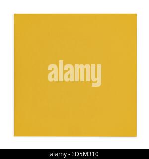Top view of closed front side from square yellow envelope. Isolated on a white background, Netherlands Stock Photo