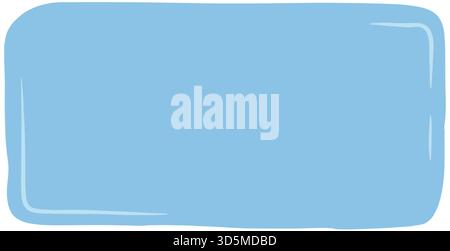 Blue Hand Drawn Squiggle Rectangle Frame Stock Vector