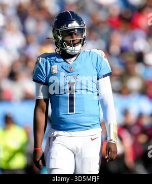 Tennessee Titans quarterback Cam Ward attends NFL football practice ...