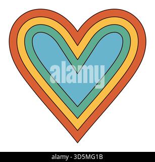 Vector flat groovy heart isolated on white background Stock Vector ...