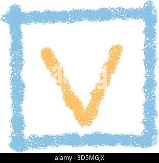 Yellow Check Box Symbol In Chalk Stock Vector