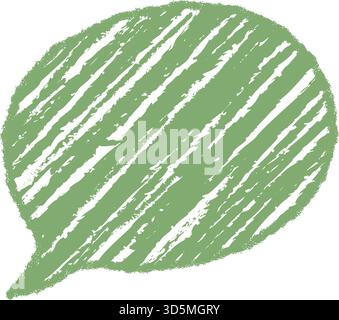 Green Organic Crayon Scribble Speech Bubble Stock Vector