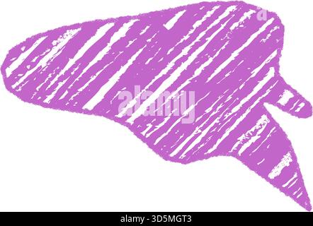 Purple Crayon Wavy Speech Bubble Sketch Stock Vector