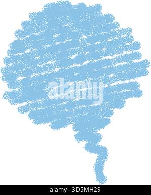 Blue Crayon Speech Balloon Scribble Stock Vector