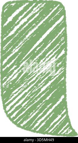 Green Crayon Sketch Diagonal Speech Bubble Stock Vector