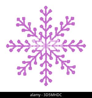 Purple Chalk Snowflake Icon Ornament Stock Vector